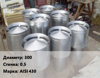 Дефлектор дымохода 300 s=0.5 Марка: AISI 430, шт цена от 4545 Тг / шт, где купить, условия доставки в Актобе и Актюбинской области